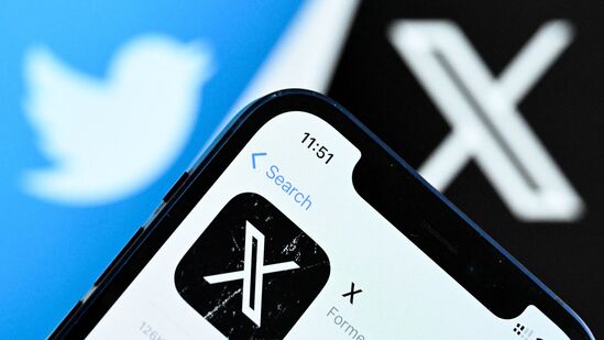 The logo of US online social media and social networking service X - formerly Twitter.