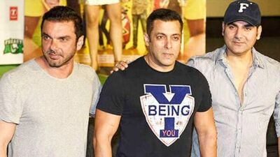 Salman Khan with brothers Sohail Khan and Arbaaz Khan (extreme right). (File Photo)