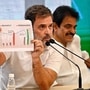 Congress leader Rahul Gandhi speaks during a press briefing at the AICC headquarters in New Delhi on Thursday.
