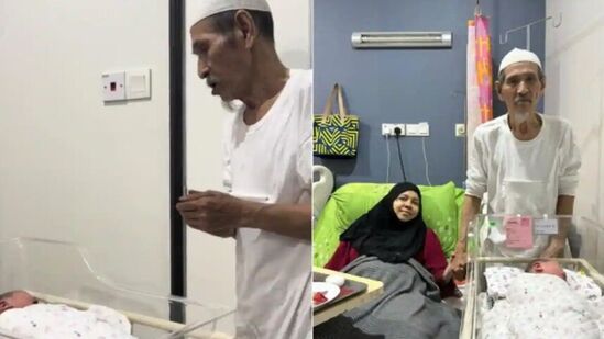 ऐकावं ते नवलचं! वयाच्या ८० व्या वर्षी वृद्ध व्यक्ती पहिल्यांदाच झाला बाप, फोटो पाहून दिल्या भन्नाट कमेन्ट 