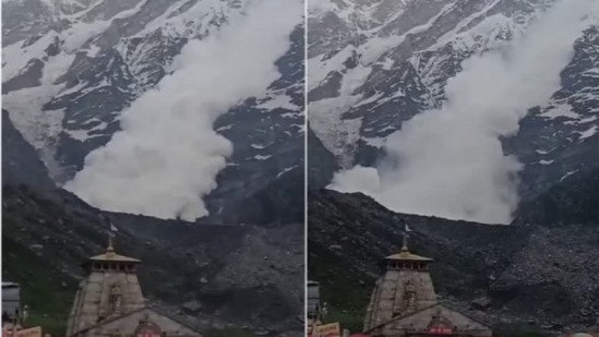 हिमस्खलनानंतर वेगाने खाली आला बर्फाचा ढिगारा, पाहा VIDEO