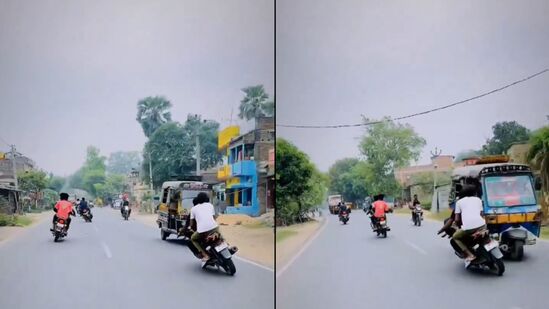 रस्त्यावर स्टंटबाजी करणाऱ्या तरुणांचा व्हिडिओ व्हायरल