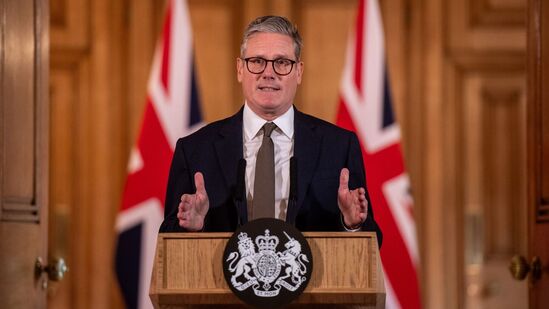 Keir Starmer, UK prime minister, speaks during a news conference 