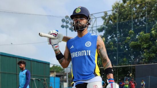 Virat Kohli during his first net session ahead of the Sri Lanka ODIs.