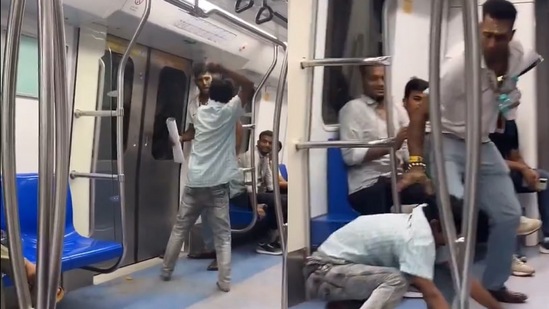 Delhi metro: The man hit the other passenger with his slipper, leading to a physical fight.