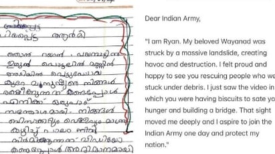 इयत्ता तिसरीत शिकणाऱ्या मुलाने भारतीय लष्कराला लिहिलेले पत्र व्हायरल