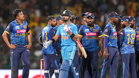 Colombo: India's Virat Kohli walks back after his dismissal during the third one-day international (ODI) cricket match between India and Sri Lanka at the R. Premadasa International Cricket Stadium, in Colombo, Wednesday, August 7, 2024. (PTI Photo/Kunal Patil)(PTI08_07_2024_000499B)
