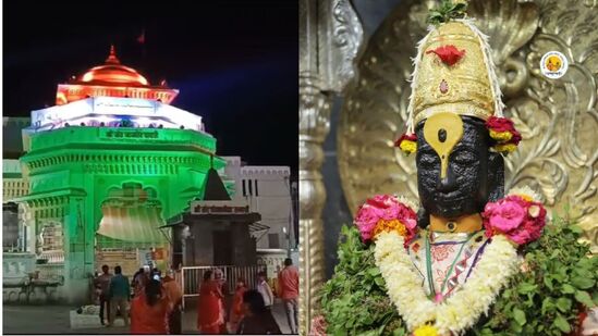 ढरपूरतील विठ्ठल-रुक्मिणी मंदिरात तिरंग्याची सजावट