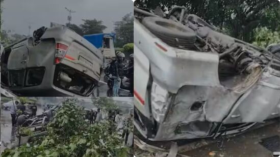 मुंबईच्या ईस्टर्न एक्स्प्रेस हायवेवर कारचा भीषण अपघात ६ जण गंभीर जखमी