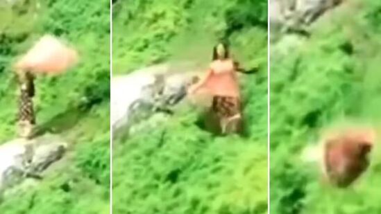 रील्ससाठी डोंगराच्या कडावर नाचत होती तरुणी; अचानक पाय घसरला अन्....! काळजाचा ठोका चुकवणारा व्हिडिओ व्हायरल