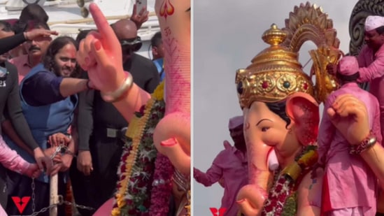 Anant Ambani donated the 20-kg gold crown for Lalbaugcha Raja. 