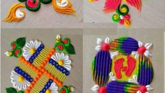 लहान आकाराच्या रांगोळी डिझाइन - जर तुमच्या घराचे अंगण लहान असेल आणि तुम्हाला ते सजवण्यासाठी छोटी रांगोळी डिझाइन काढायची असेल तर तुम्ही ही रांगोळी डिझाईन ट्राय करू शकता. कंगव्याच्या साहाय्याने तुम्ही या रांगोळीच्या डिझाईन्स अगदी सहज बनवू शकाल.&nbsp;