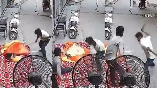 रस्त्याच्या कडेला झोपलेल्या व्यक्तीला मारहाण करतानाचा व्हिडिओ व्हायरल