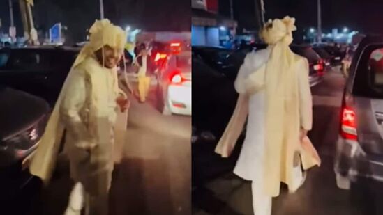 वऱ्हाड पुढं निघून गेलंं अन् नवरदेव अडकला ट्रॅफिकमध्ये; त्यानंतरचा व्हिडिओ पाहून हसू आवरणार नाही!