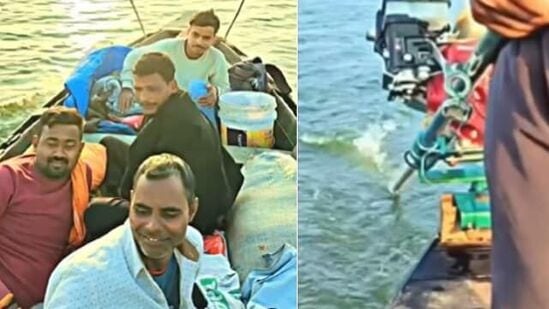 चक्क २४८ किमी बोट चालवून गाठले प्रयागराज
