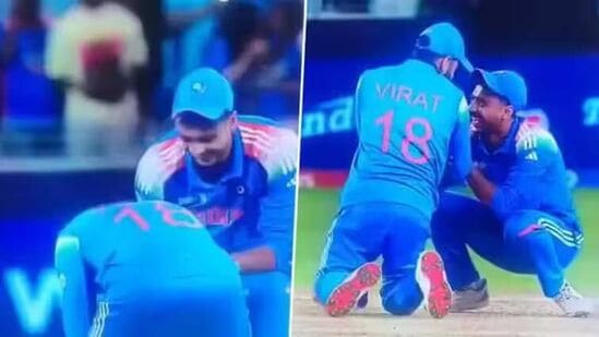 Virat Kohli-Axar Patel : विराट कोहली अक्षर पटेलच्या पाया पडला, मजेशीर व्हिडीओ पाहा