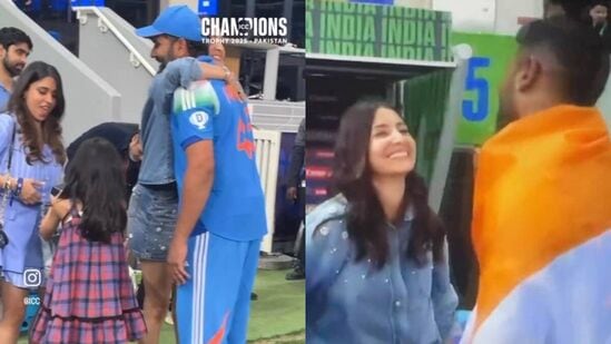 Watch : रितिकासमोर अनुष्काने घेतली रोहितची गळाभेट, चॅम्पियन्स ट्रॉफी जिंकल्यानंतर असं केलं अभिनंदन, पाहा