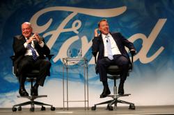 Ford Motor executive chairman Bill Ford (R) and James Hackett answer questions from the media after announcing Hackett was named as Ford Motor Company president and CEO, succeeding Mark Fields, in Dearborn, Michigan. Ford Motor executive chairman Bill Ford (R) and James Hackett answer questions from the media after announcing Hackett was named as Ford Motor Company president and CEO, succeeding Mark Fields, in Dearborn, Michigan.