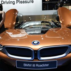 BMW i8 Roadster on display at the Auto Expo. BMW i8 Roadster on display at the Auto Expo.