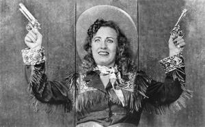 Mary Ann Evans aka Fearless Nadia in a still from Carnival Queen, 1955. Mary Ann Evans aka Fearless Nadia in a still from Carnival Queen, 1955.