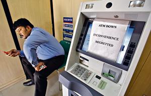 An ATM at Defence Colony Market in New Delhi on Saturday.(Sanjeev Verma/ HT Photo) An ATM at Defence Colony Market in New Delhi on Saturday.(Sanjeev Verma/ HT Photo)