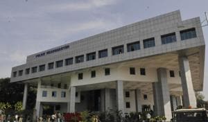 Police headquarters in Bhopal. The state’s top cop has directed for replication of Burhanpur’s experiment across the state to beat the stress of police personnel.(Hindustan Times/HT photo)
