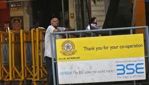 The BSE Sensex, which had traded largely in the green since morning, declined 180 points or 0.7% at 26,212.77 and the wider NSE Nifty was down 39 points or 0.5% at 8,104.40 after the RBI monetary policy announcement.(Reuters) The BSE Sensex, which had traded largely in the green since morning, declined 180 points or 0.7% at 26,212.77 and the wider NSE Nifty was down 39 points or 0.5% at 8,104.40 after the RBI monetary policy announcement.(Reuters)