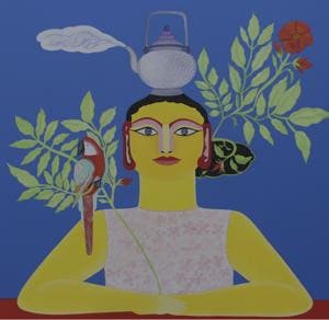 Untitled artwork from Love Done Right can Change the World; acrylic and oil on canvas(Photo courtesy: Sakshi Gallery) Untitled artwork from Love Done Right can Change the World; acrylic and oil on canvas(Photo courtesy: Sakshi Gallery)
