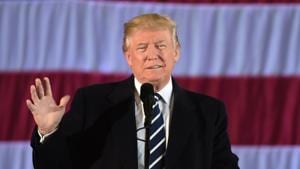 This file photo taken on December 9, 2016 shows US President-elect Donald Trump speaks at a This file photo taken on December 9, 2016 shows US President-elect Donald Trump speaks at a