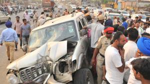 An accident on the national highway in Jalandhar.(HT File Photo) An accident on the national highway in Jalandhar.(HT File Photo)