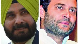 Navjot Singh Sidhu and (right) Rahul Gandhi(HT File Photo) Navjot Singh Sidhu and (right) Rahul Gandhi(HT File Photo)