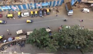 A view from the spot in the New Hind Mill MHADA colony in Byculla from where the girl fel(HT) A view from the spot in the New Hind Mill MHADA colony in Byculla from where the girl fel(HT)