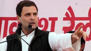 Congress vice president Rahul Gandhi addresses a public rally at Bahraich in Uttar Pradesh on Thursday, Dec. 22, 2016.(PTI) Congress vice president Rahul Gandhi addresses a public rally at Bahraich in Uttar Pradesh on Thursday, Dec. 22, 2016.(PTI)