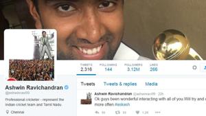 Ravichandran Ashwin’s popularity in Tamil Nadu has soared after winning two ICC awards.(Twitter) Ravichandran Ashwin’s popularity in Tamil Nadu has soared after winning two ICC awards.(Twitter)