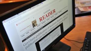 File photo of Kashmir Reader’s website, which was not updated since October 2 due to the ban.(Waseem Andrabi/HT Photo) File photo of Kashmir Reader’s website, which was not updated since October 2 due to the ban.(Waseem Andrabi/HT Photo)
