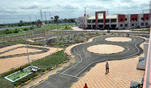 The Indore Road Transport Office will soon start taking driving tests on the newly built smart track.(Arun Mondhe/HT photo)