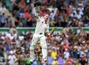 David Warner became only the fifth batsman to score a century before lunch on the first day of a Test during the game against Pakistan in Sydney.(AFP) David Warner became only the fifth batsman to score a century before lunch on the first day of a Test during the game against Pakistan in Sydney.(AFP)