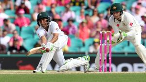 Pakistan batsman Younis Khan sweeps a ball as Australia's wicketkeeper Peter Handscomb looks on during the third day of the third cricket Test match at the SCG in Sydney on Thursday. Younis Khan remained unbeaten on 175 in Pakistan’s first innings.(AFP) Pakistan batsman Younis Khan sweeps a ball as Australia's wicketkeeper Peter Handscomb looks on during the third day of the third cricket Test match at the SCG in Sydney on Thursday. Younis Khan remained unbeaten on 175 in Pakistan’s first innings.(AFP)