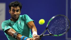 Yuki Bhambri lost to Benoit Paire in the second round men's singles match of the Chennai Open Tennis Championship.(AFP) Yuki Bhambri lost to Benoit Paire in the second round men's singles match of the Chennai Open Tennis Championship.(AFP)
