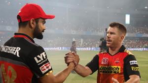 Royal Challengers Bangalore captain Virat Kohli congratulates Sunrisers Hyderabad’s victorious captain David Warner after the final of the 2016 Indian Premier League in Bangalore on May 29, 2016.(BCCI) Royal Challengers Bangalore captain Virat Kohli congratulates Sunrisers Hyderabad’s victorious captain David Warner after the final of the 2016 Indian Premier League in Bangalore on May 29, 2016.(BCCI)