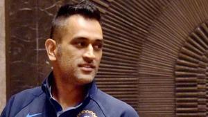 Mahendra Singh Dhoni will lead India for one final time during the warm-up game against England in Brabourne stadium.(PTI) Mahendra Singh Dhoni will lead India for one final time during the warm-up game against England in Brabourne stadium.(PTI)