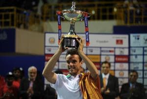 Roberto Bautista Agut kicked off the new ATP season in style after beating Daniil Medvedev on Sunday to win his first Chennai Open title.(AFP) Roberto Bautista Agut kicked off the new ATP season in style after beating Daniil Medvedev on Sunday to win his first Chennai Open title.(AFP)