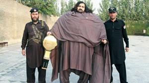Hayat weighs 435 kgs and eats 10,000 calories a day. His diet involves consuming 36 eggs, 7 pounds of meat and 5 litres of milk in a single day alone(Twitter Photo) Hayat weighs 435 kgs and eats 10,000 calories a day. His diet involves consuming 36 eggs, 7 pounds of meat and 5 litres of milk in a single day alone(Twitter Photo)