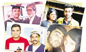 Vinesh Prabhu did a management degree but chose to intern with an event management company, where he did some Bollywood reporting. He can be seen here posing with Amitabh Bachchan and Farhan Akhtar. Harshita Vaishnav was such a fixture on fan pages online that she got mistaken for a publicist, which inspired her to turn her fan page into a PR company for films. She can be seen here posing with Ranbir Kapoor and Arjun Kapoor. Vinesh Prabhu did a management degree but chose to intern with an event management company, where he did some Bollywood reporting. He can be seen here posing with Amitabh Bachchan and Farhan Akhtar. Harshita Vaishnav was such a fixture on fan pages online that she got mistaken for a publicist, which inspired her to turn her fan page into a PR company for films. She can be seen here posing with Ranbir Kapoor and Arjun Kapoor.