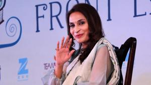 Aishwarya Rajinikanth Dhanush at the Jaipur Literature Festival at Diggi Palace in Jaipur on Saturday.(PTI) Aishwarya Rajinikanth Dhanush at the Jaipur Literature Festival at Diggi Palace in Jaipur on Saturday.(PTI)