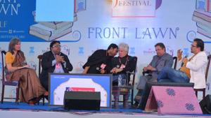 The panel included speakers like businessman and writer Ashwin Sanghi, writer Hindol Sengupta, and entrepreneur Sanjay Agarwal, and Suhel Seth in conversation with journalist Jyoti Malhotra.(Prabhakar Sharma/HT Photo) The panel included speakers like businessman and writer Ashwin Sanghi, writer Hindol Sengupta, and entrepreneur Sanjay Agarwal, and Suhel Seth in conversation with journalist Jyoti Malhotra.(Prabhakar Sharma/HT Photo)