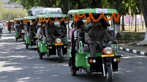 The administration is also going to promote the use of e-rickshaws in the city.(HT Photo) The administration is also going to promote the use of e-rickshaws in the city.(HT Photo)