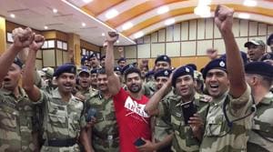 Gurmeet Choudhary met and interacted with the jawans recently. Gurmeet Choudhary met and interacted with the jawans recently.