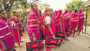 Grannies aged 60 to 90 head to school at Aajibainchi Shala in Phangane village, Thane district, Maharashtra.(Satish Bate/HT Photos)