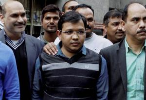 Noida: Accused Anubhav Mittal, who was arrested by the Uttar Pradesh Special Task Force (STF) for an online trading scam worth over Rs.3,700 crore in which around 6.5 lakh people were cheated(PTI) Noida: Accused Anubhav Mittal, who was arrested by the Uttar Pradesh Special Task Force (STF) for an online trading scam worth over Rs.3,700 crore in which around 6.5 lakh people were cheated(PTI)